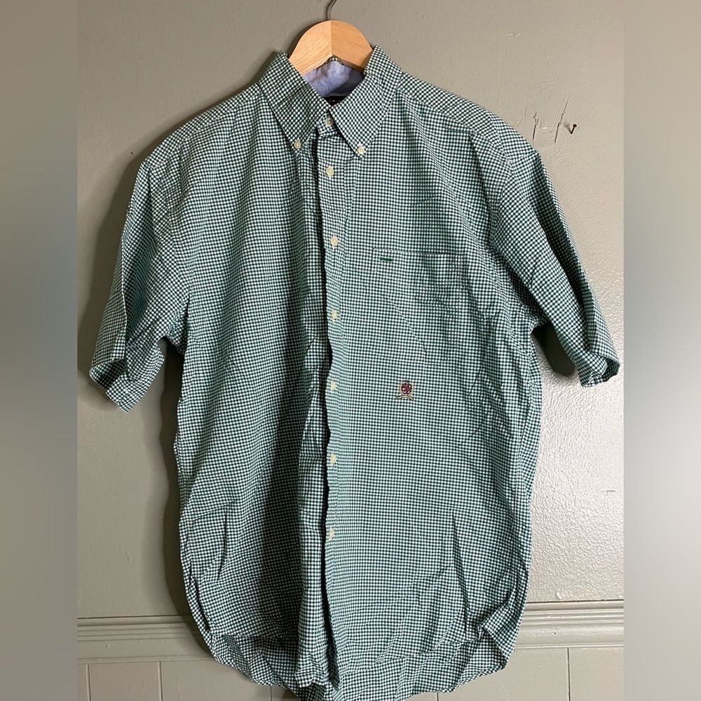Tommy Hilfiger Casual Button Down Short Sleeve Shirt Mens Size Large